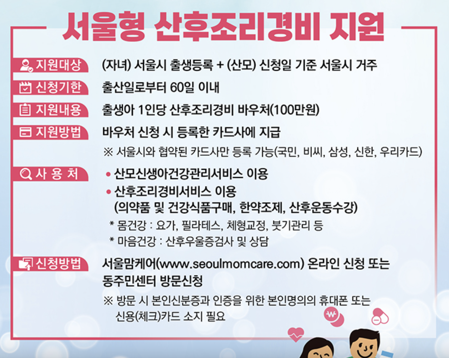 서울 산후조리원 지원금
