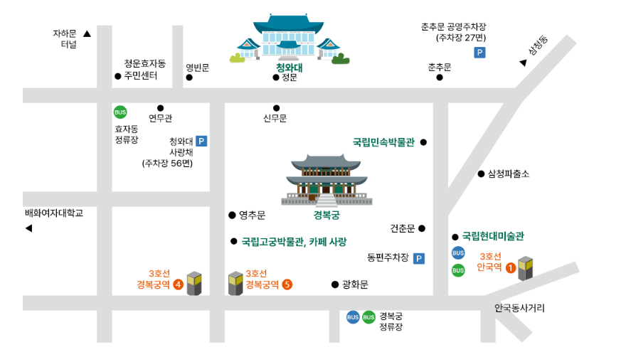 청와대-주차장-가는길