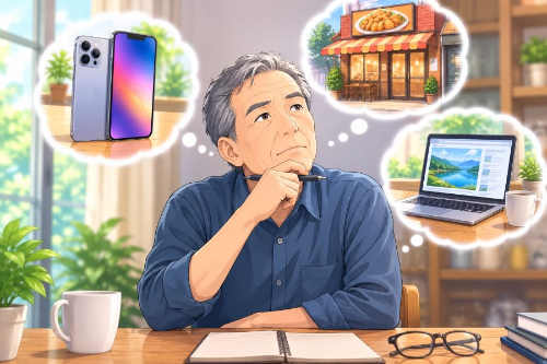 나이가 들수록 휴대전화와 생활을 고민하며 신중하게 선택하는 모습