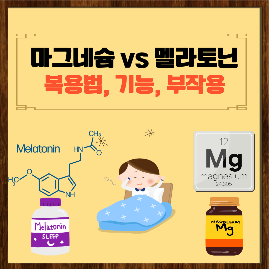 마그네슘, 멜라토닌의 복용법, 기능, 차이점