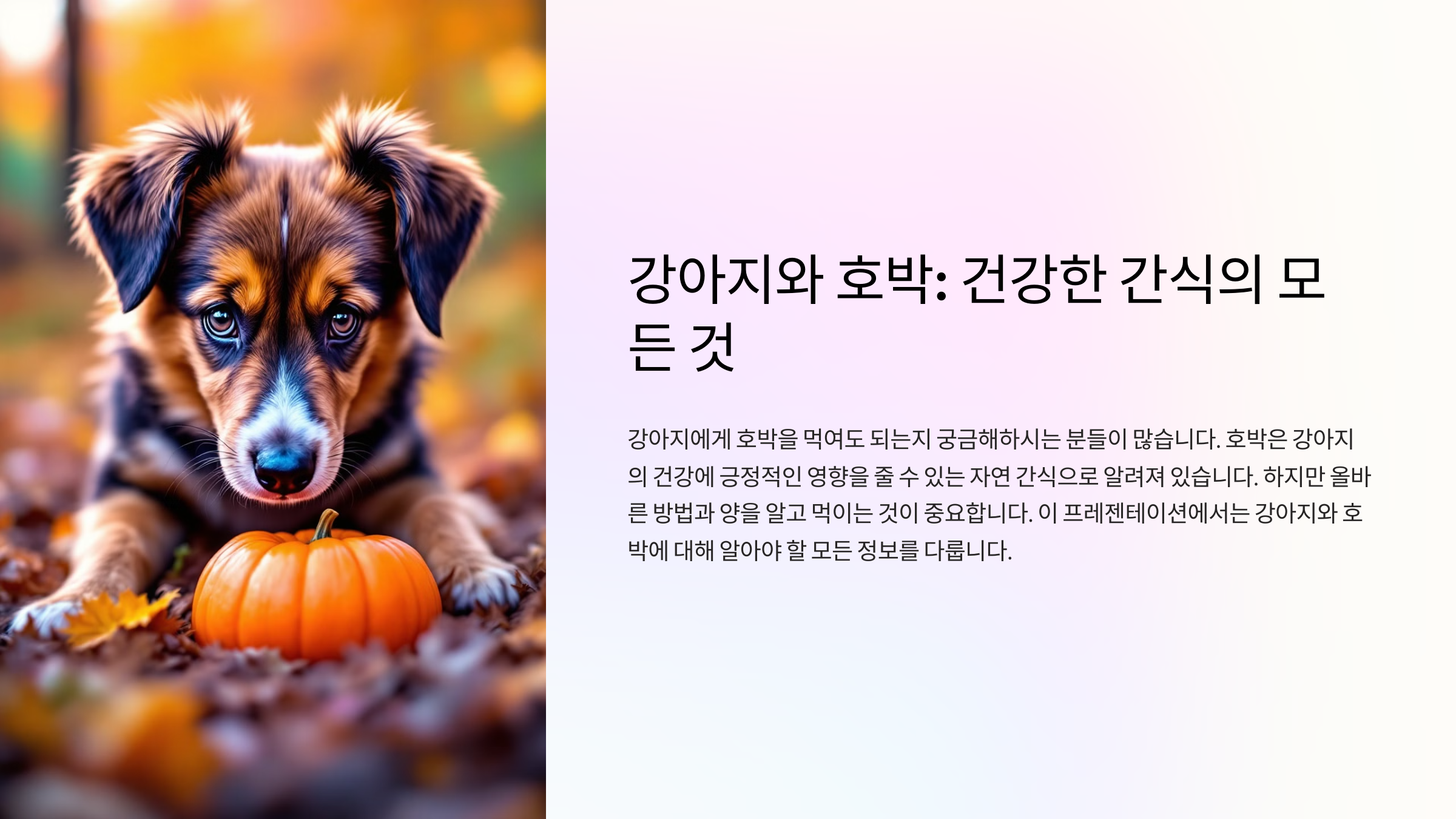 강아지에게 호박을 먹여도 될까요?