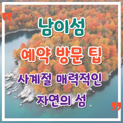 남이섬 예약 방문 팁 사계절 내내 매력적인 자연의 섬