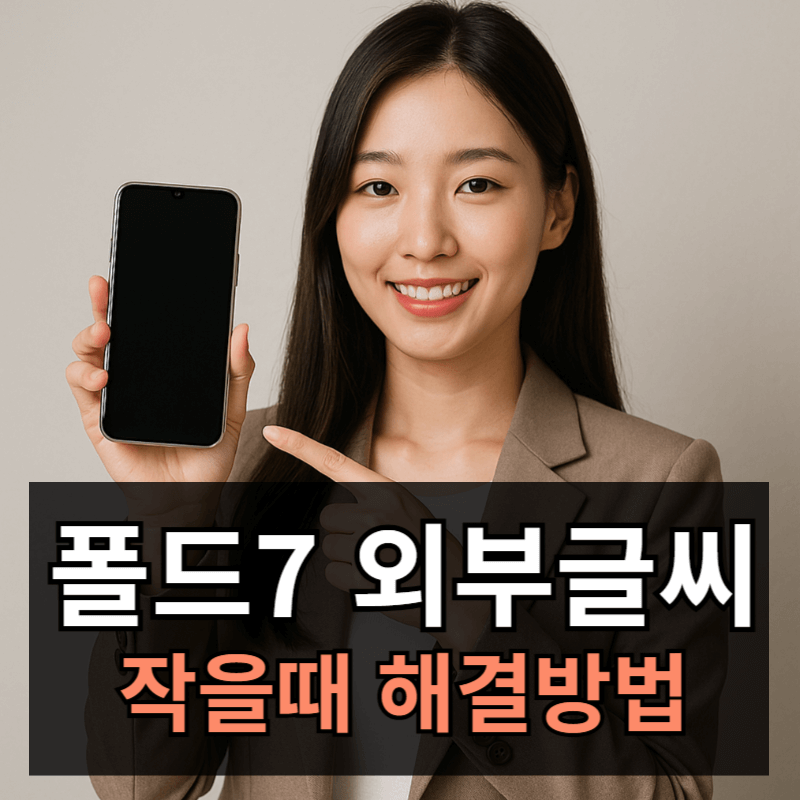 갤럭시 폴드7 외부화면 글씨 크기 작을때 해결방법