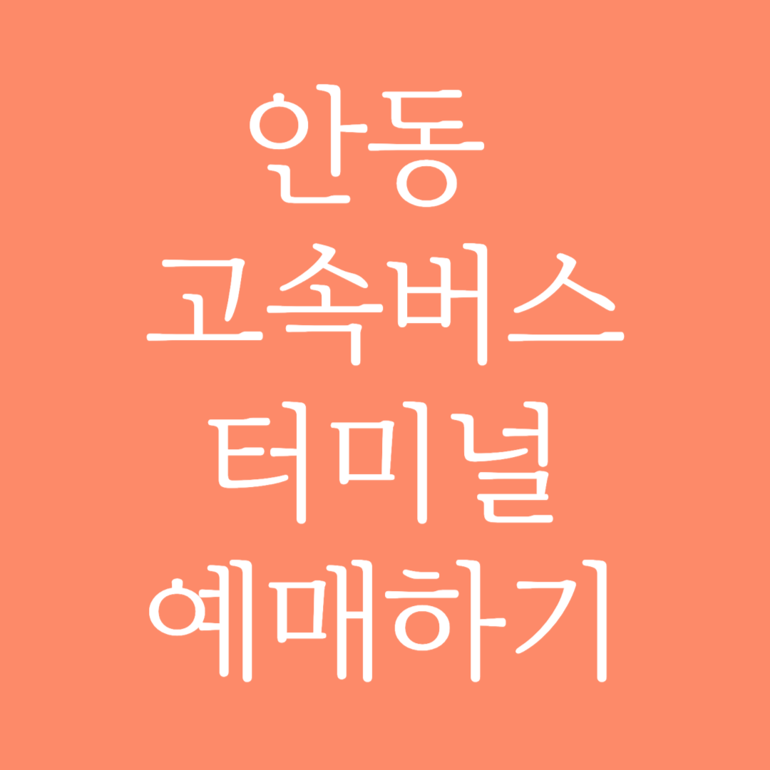 안동 고속버스터미널 시간표 조회 및 예매하기