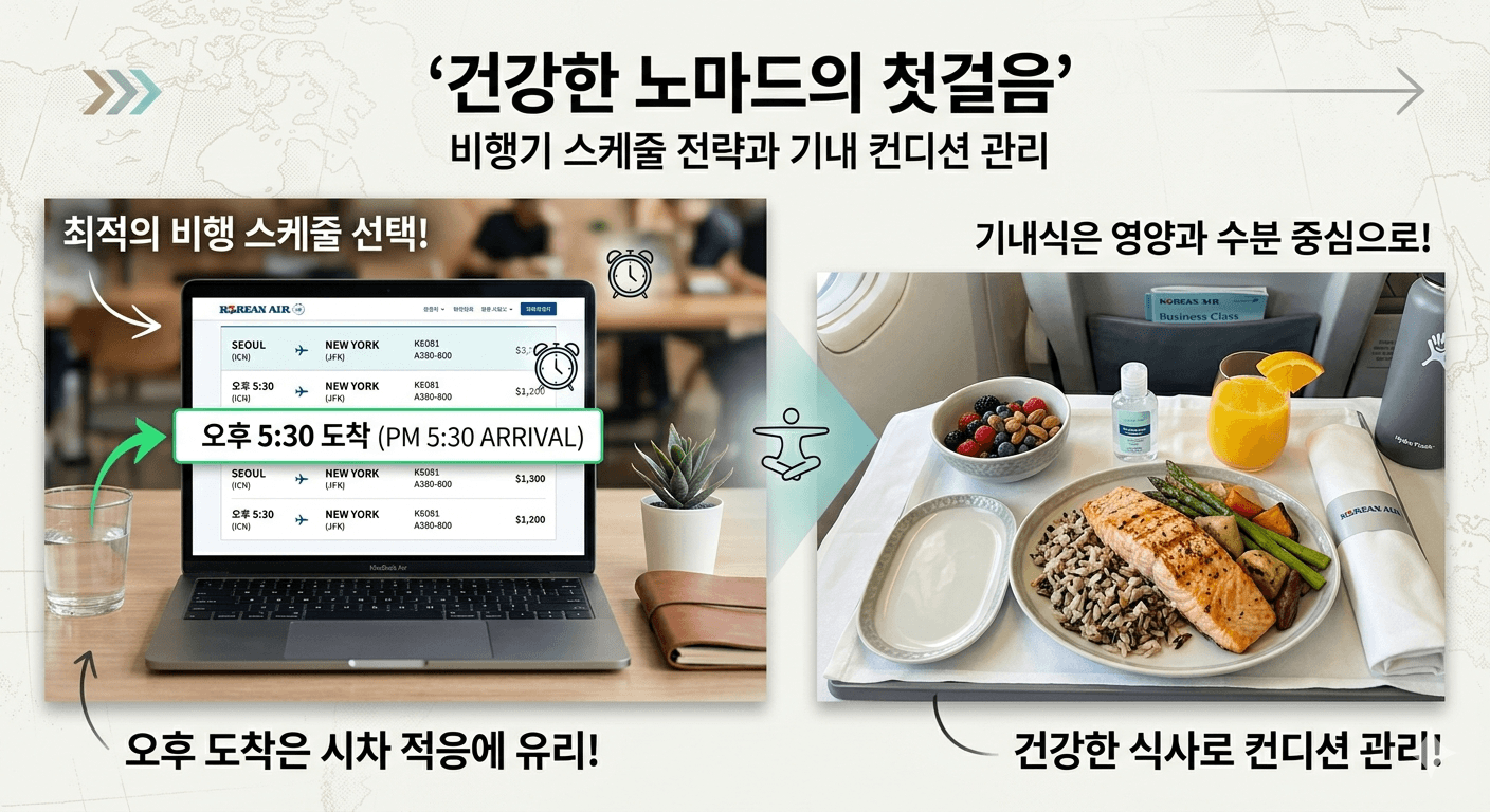 건강한 노마드의 첫걸음, 비행기 스케줄 전략과 기내 컨디션 관리