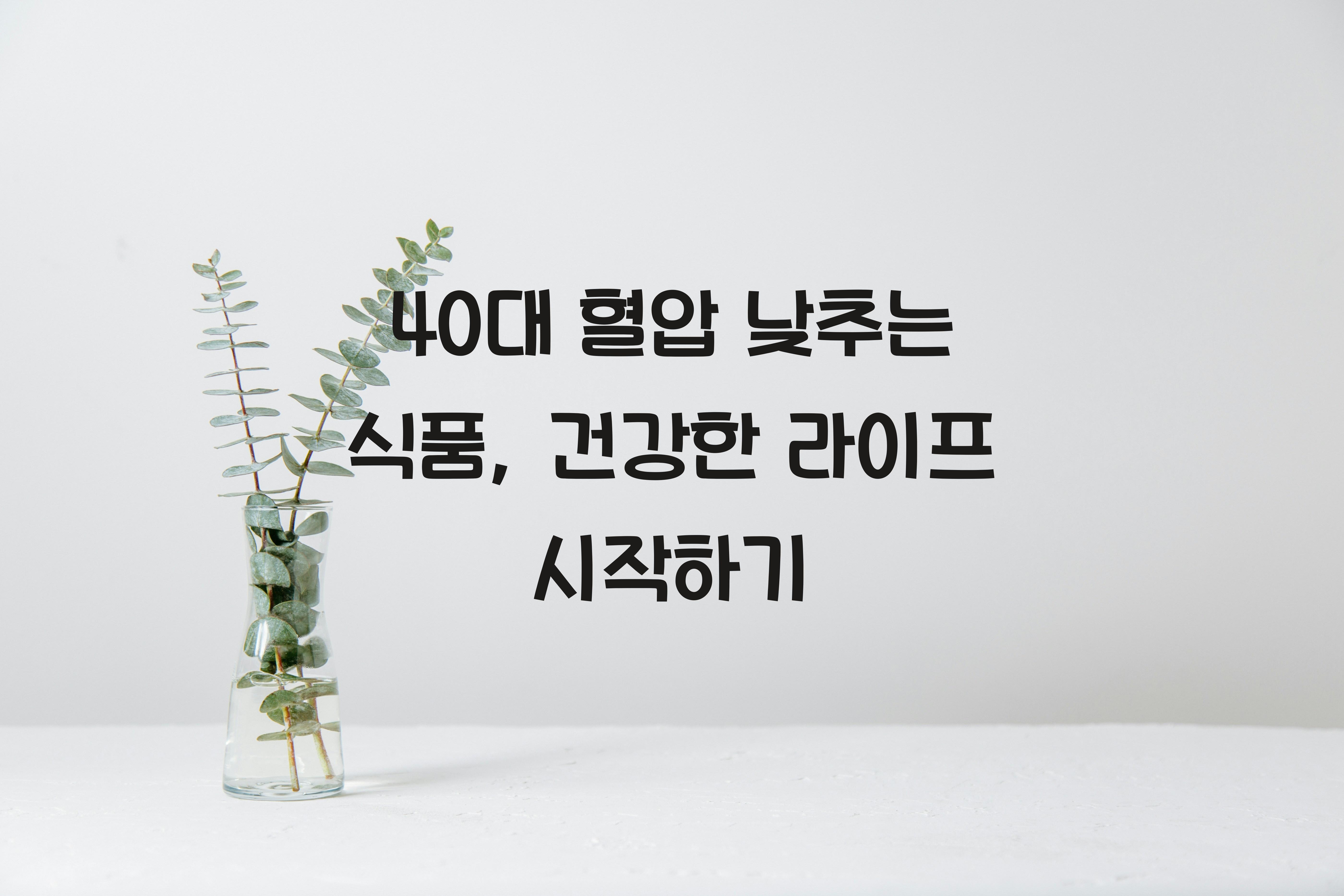 40대 혈압 낮추는 식품