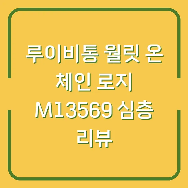 루이비통 월릿 온 체인 로지 M13569 심층 리뷰