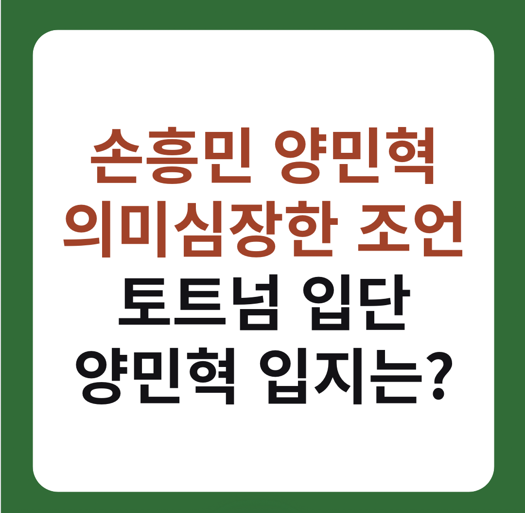 손흥민 양민혁 선수에게 의미심장한 조언 설명 이미지