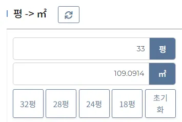 평수-제곱미터-계산