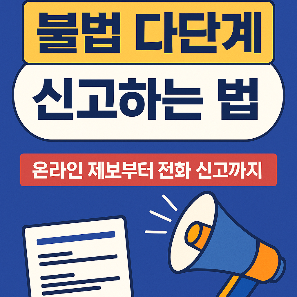 불법다단계 신고하는 법을 표현한 인포그래픽 이미지
