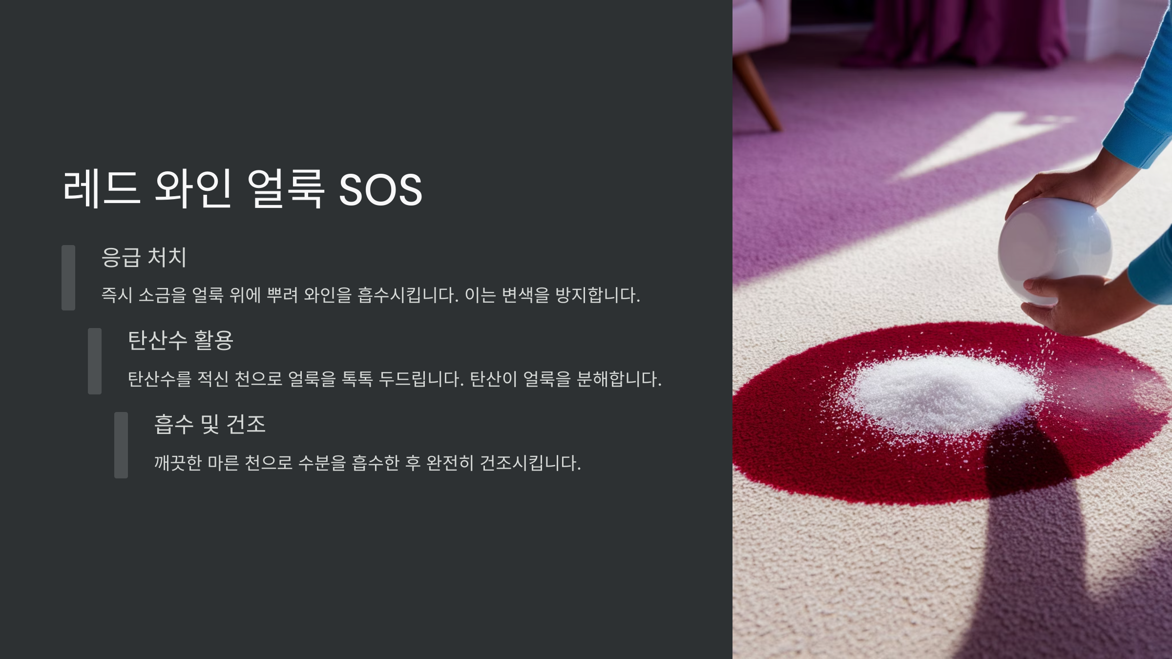 와인 얼룩 제거법