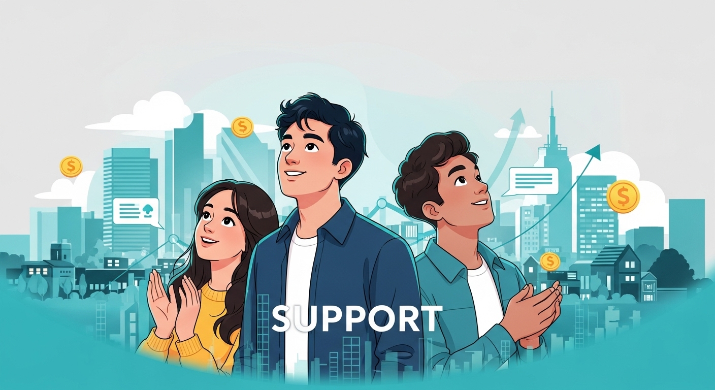 2025년 서울시 신혼부부 및 청년을 위한 임차보증금 이자지원 확대 정책을 환영하며 밝게 웃는 젊은 세대들의 모습