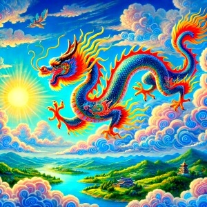 하늘로 승천하는용