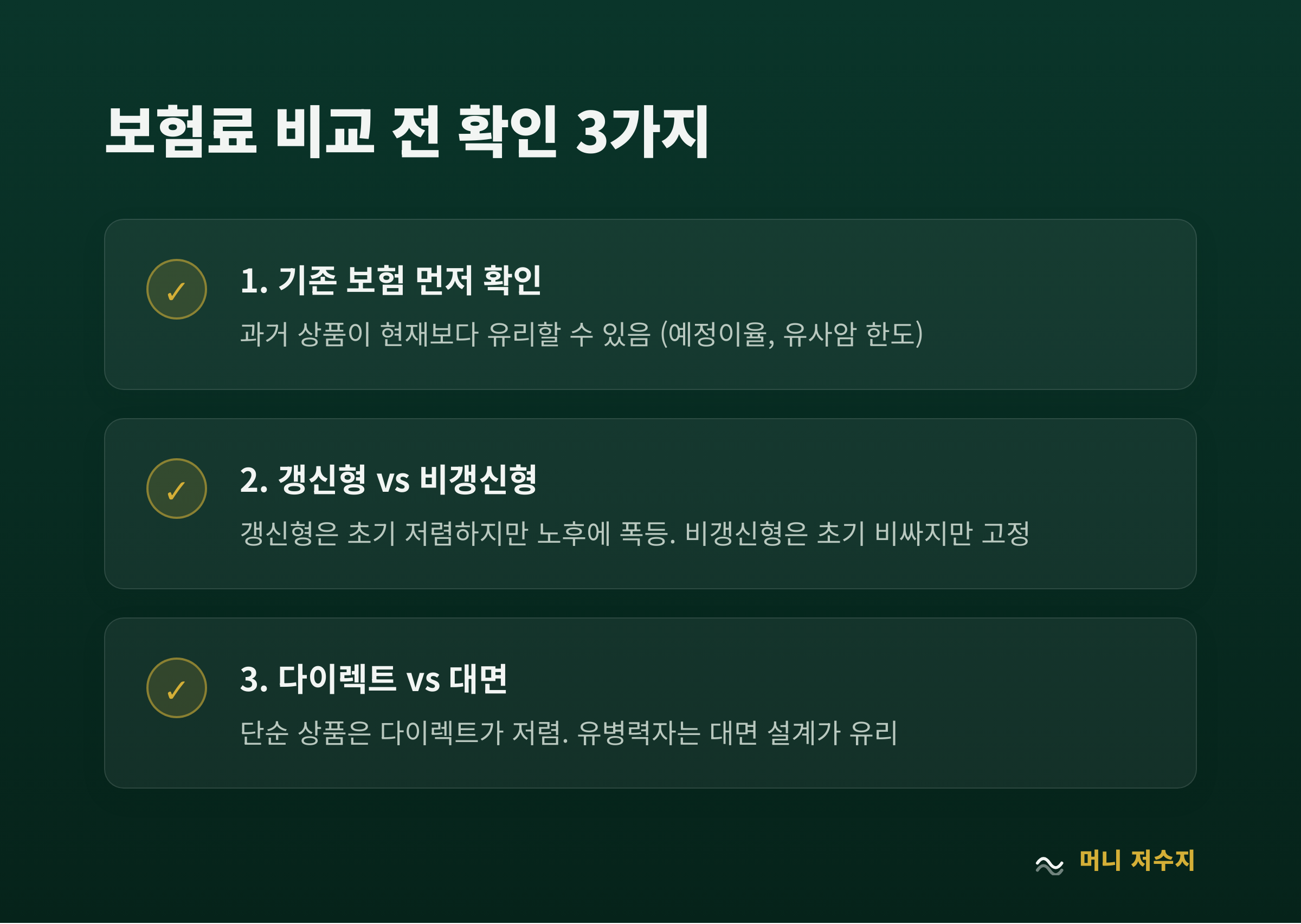 보험료 비교 전 확인 3가지