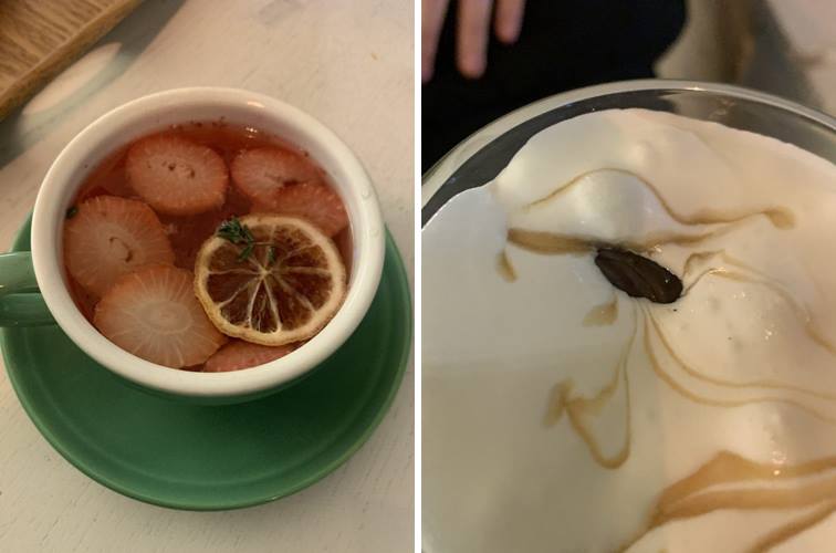 딸기차 및 라테