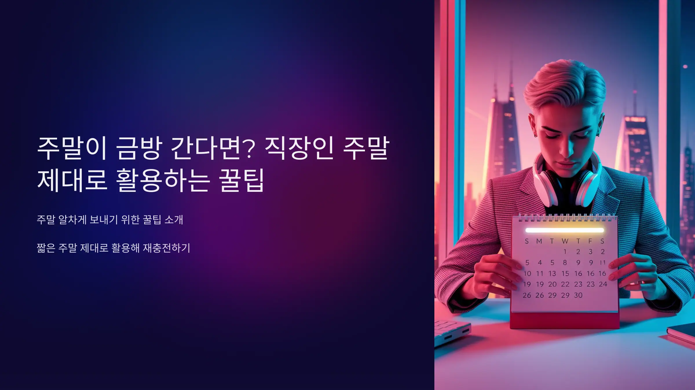 주말이 금방 간다면? 직장인 주말 제대로 활용하는 꿀팁