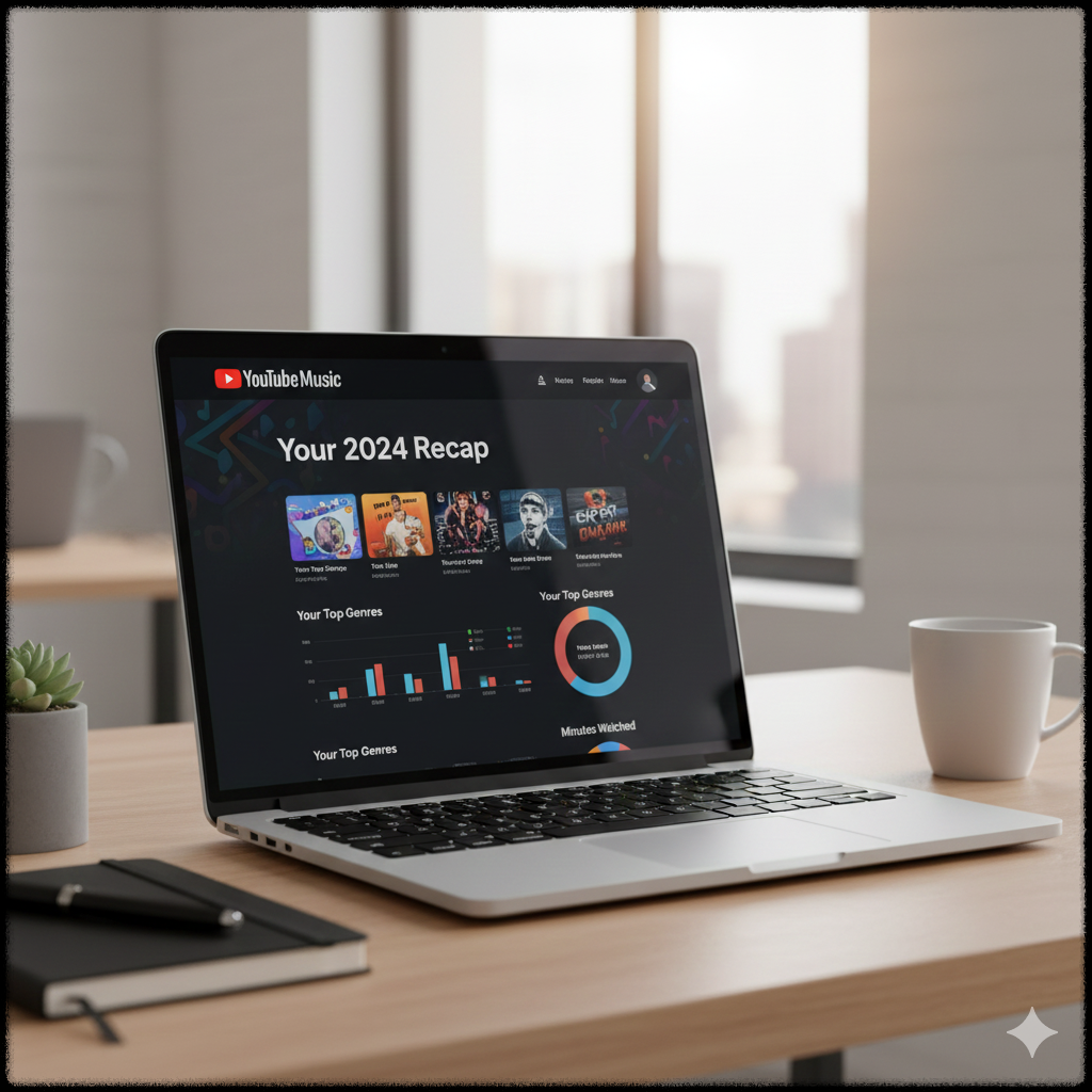 PC에서 유튜브 리캡 페이지를 여는 장면