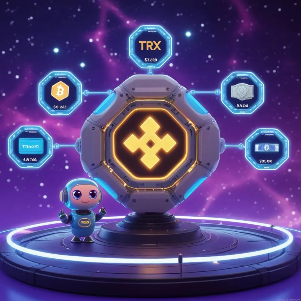 트론 네트워크의 연결성을 상징적으로 나타낸 플랫폼 이미지.