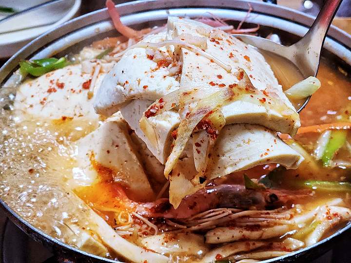 백반기행 신소율 편 해물두부전골 손두부 두부구이 해물 칼국수 비지찌개 원주 맛집 소개