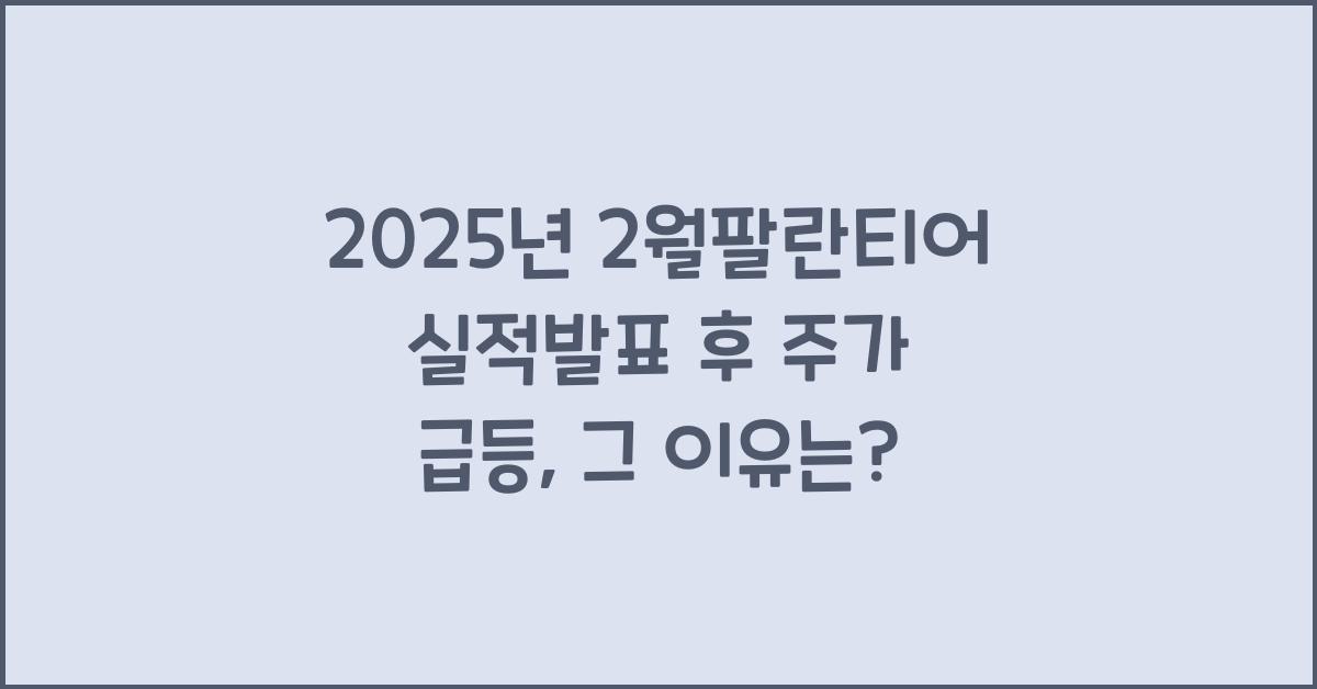 2025년 2월팔란티어 실적발표 후 주가 급등