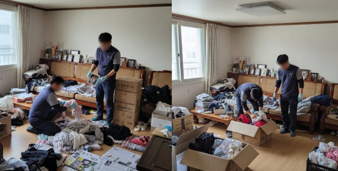 서천 고독사청소 및 정리중