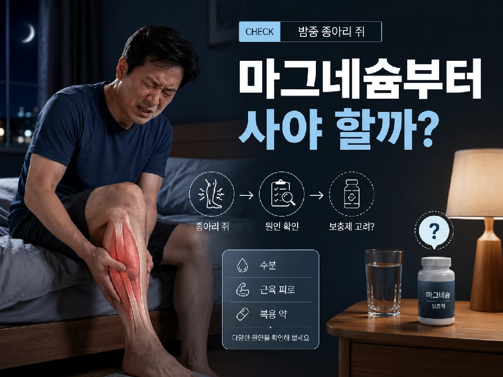자다가 종아리에 쥐가 나면 마그네슘을 사야 할까?