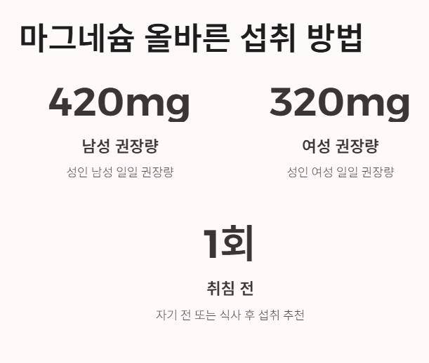 마그네슘 섭취 방법과 권장량