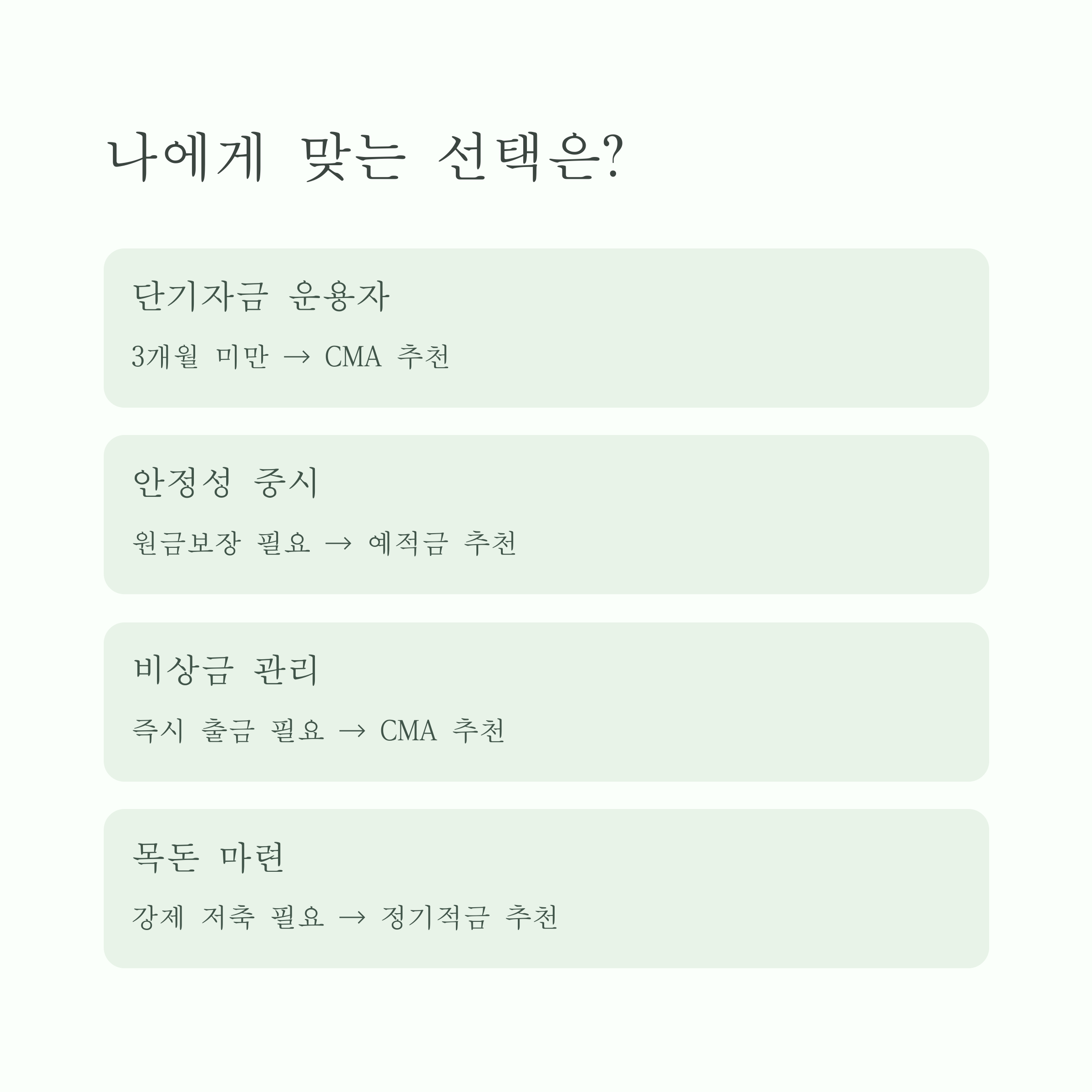 예적금 CMA계좌 차이점