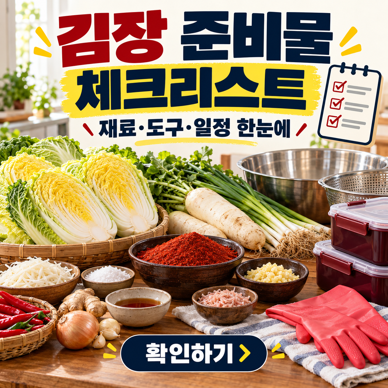 김장 준비물 체크리스트 총정리