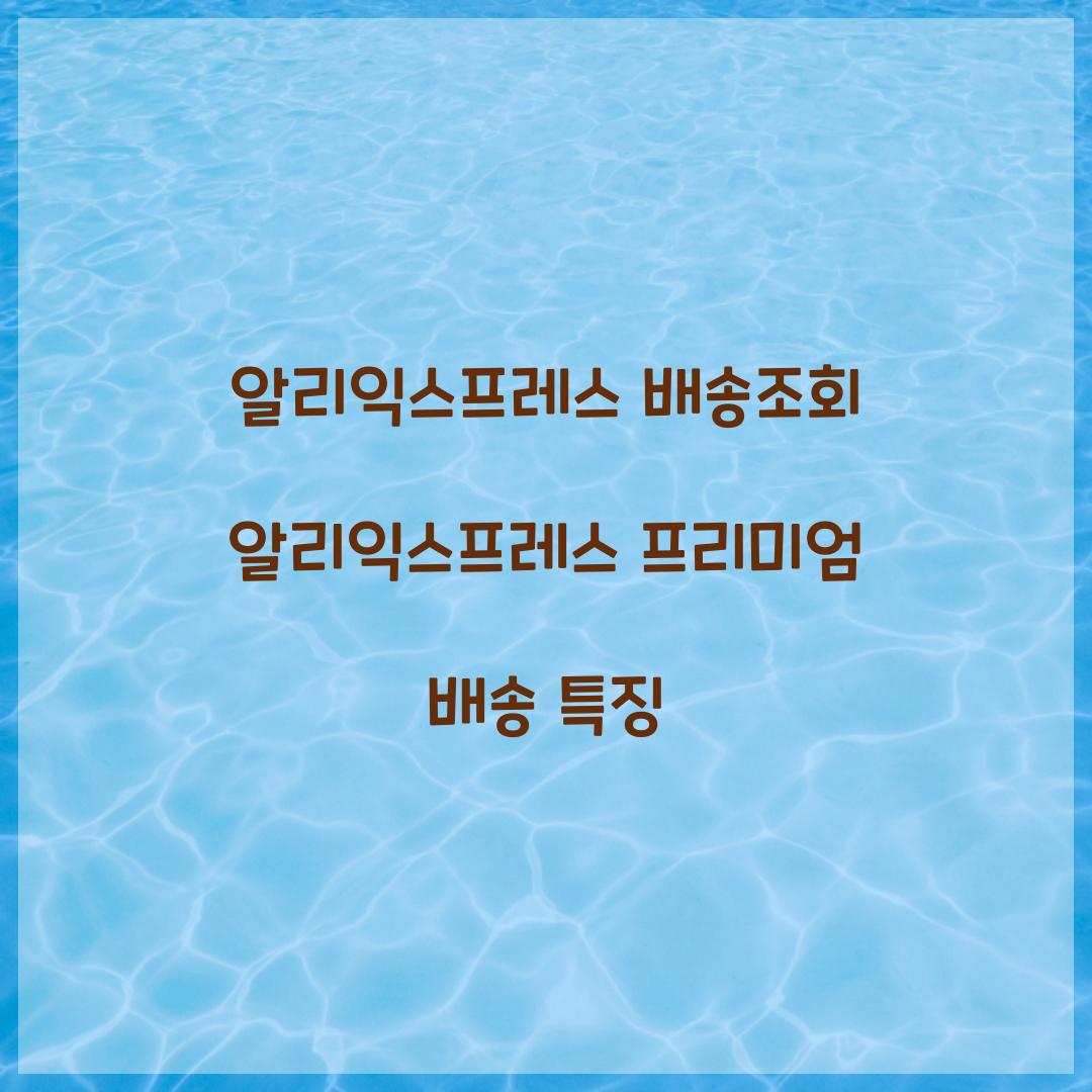알리익스프레스 배송조회 알리익스프레스 프리미엄 배송 특징