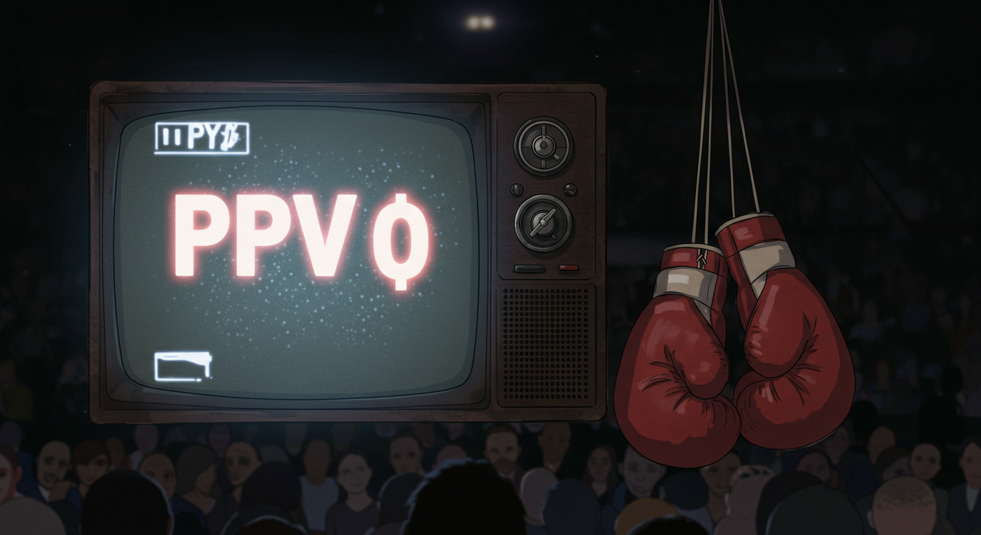 전통 PPV 방식으로 복싱 경기를 시청하는 장면