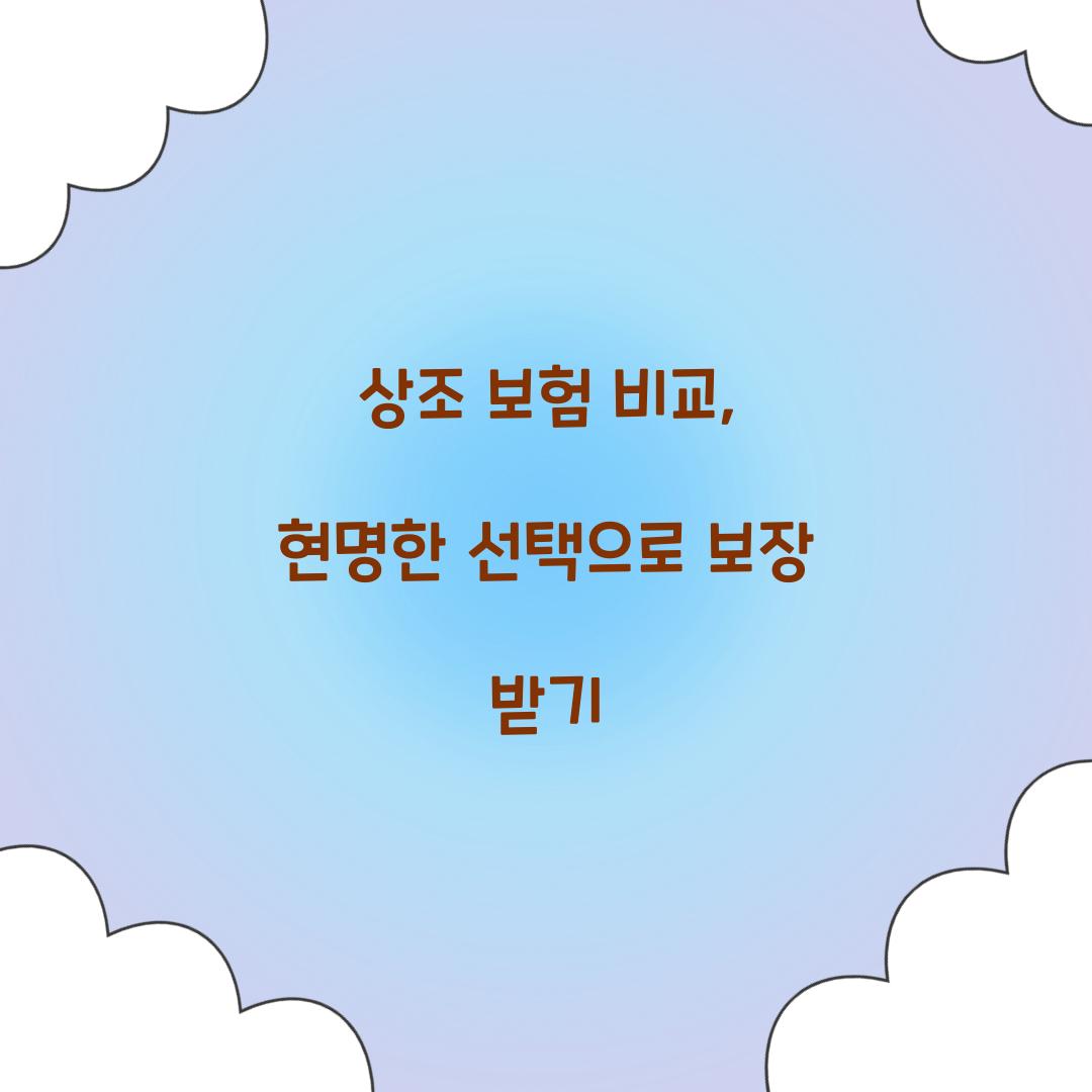 상조 보험 비교