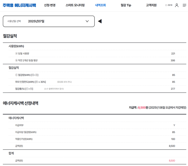 주택용 에너지캐시백 환급에 대한 그림
