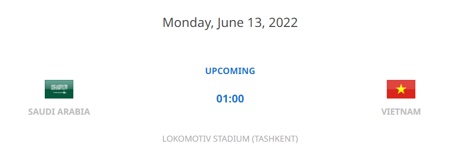 2022 AFC U23 아시안컵 8강 경기 일정(사우디아라비아vs베트남)