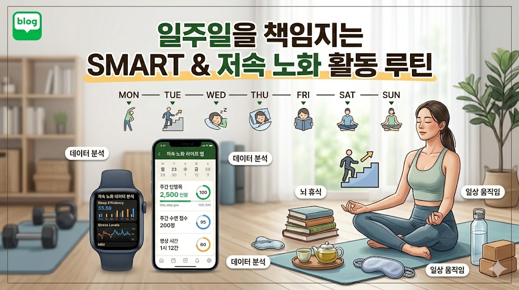 일주일 스마트 저속노화 활동 루틴 이미지