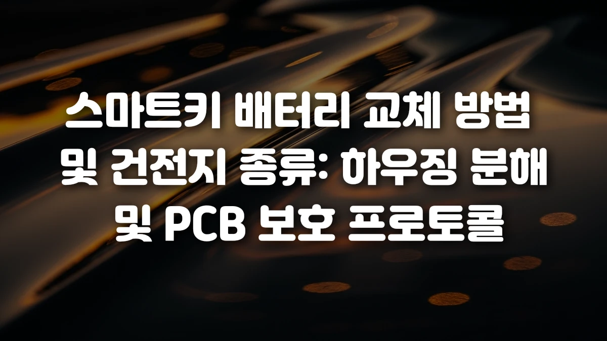 스마트키 배터리 교체 방법 및 건전지 종류 하우징 분해 및 PCB 보호 프로토콜