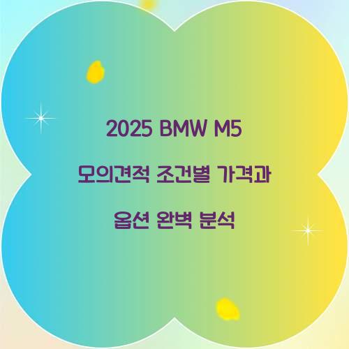 2025 BMW M5 모의견적