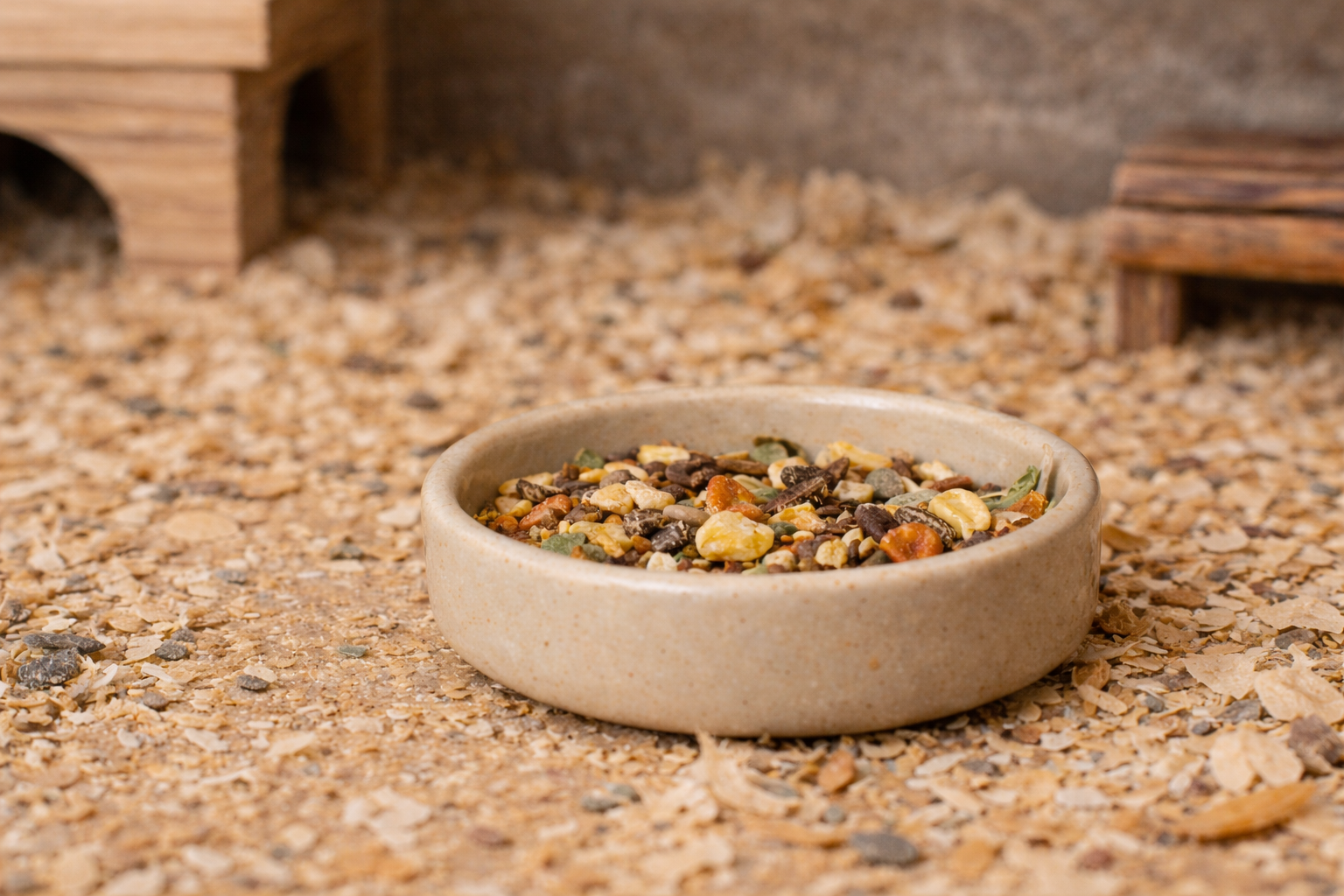 먹이가 그대로인 햄스터 먹이그릇 이미지