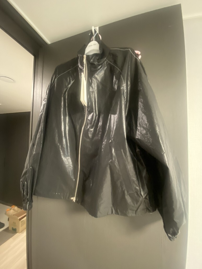 마뗑킴 코팅 점퍼 MATIN KIM LOGO COATING JUMPER BLACK 마뗑킴바람막이