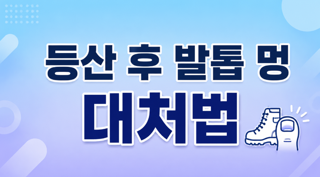 등산 후 발톱 멍 들었을 때, 병원 가야 할까? 신발 압박&middot;발톱 손상 대처법
