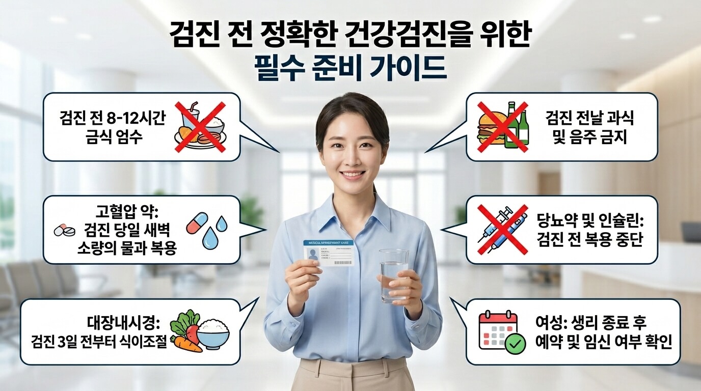 건강검진 전 필수 준비 가이드 요약 이미지