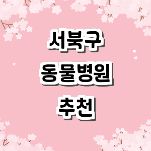 천안 서북구 동물병원