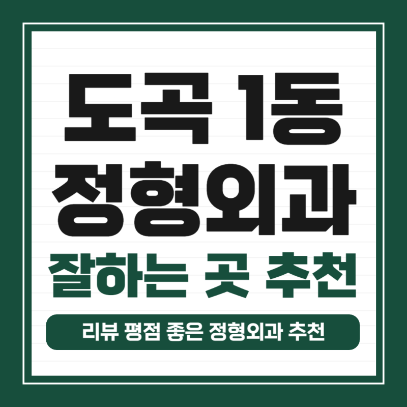 강남구 도곡1동 정형외과 유명하고 잘하는 곳 추천 TOP 5