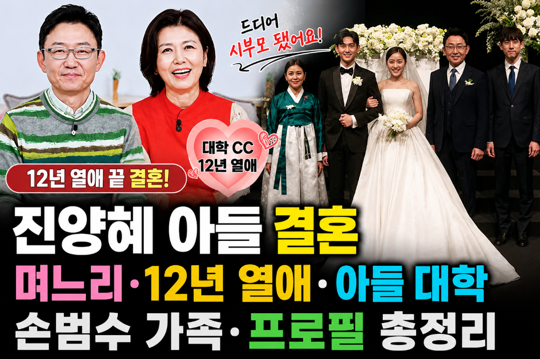 진양혜 아들 결혼|며느리 누구·아들 대학·손범수 가족·프로필·나이