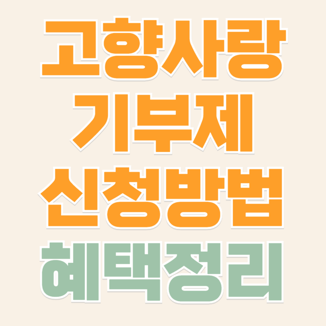 고향사랑기부제 신청방법