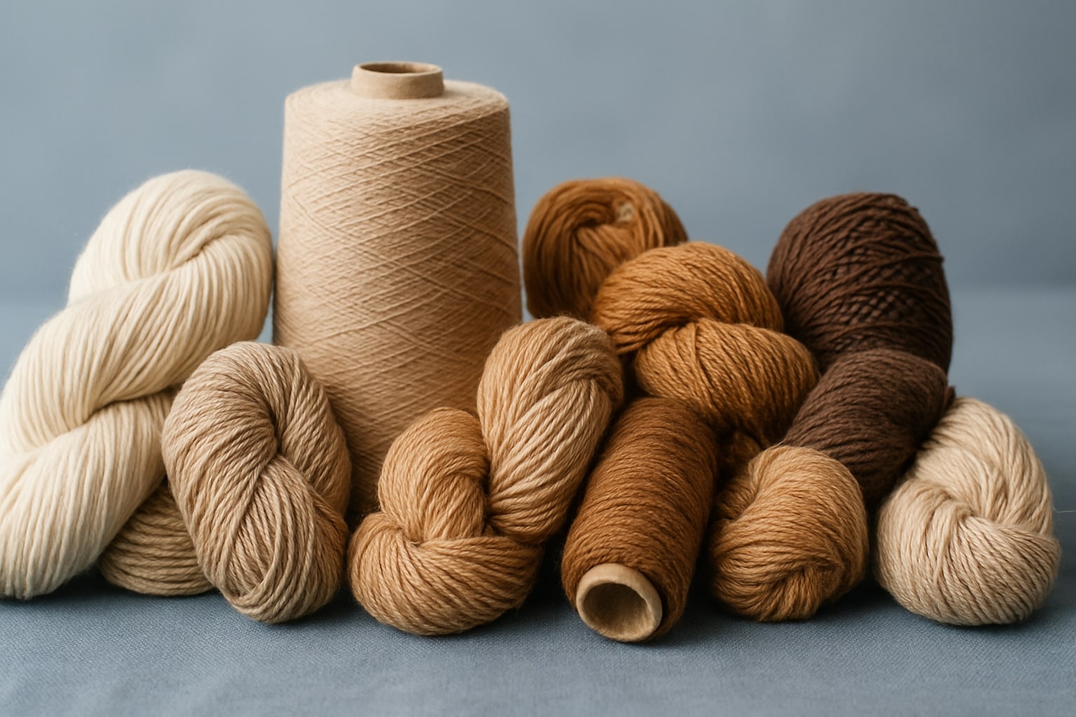 천연염색 양모실 여러 묶음