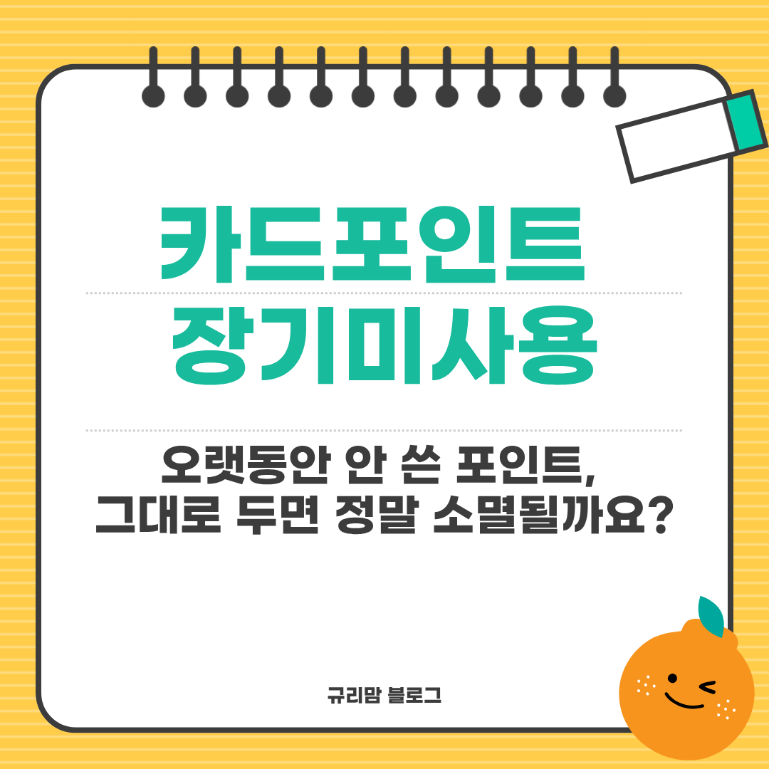 카드포인트 장기미사용 오랫동안 안 쓴 포인트, 그대로 두면 정말 소멸될까요