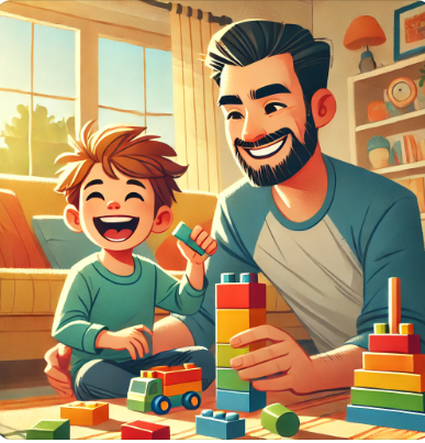 아빠와 아이가 함께 놀고 있는 모습의 관련 사진