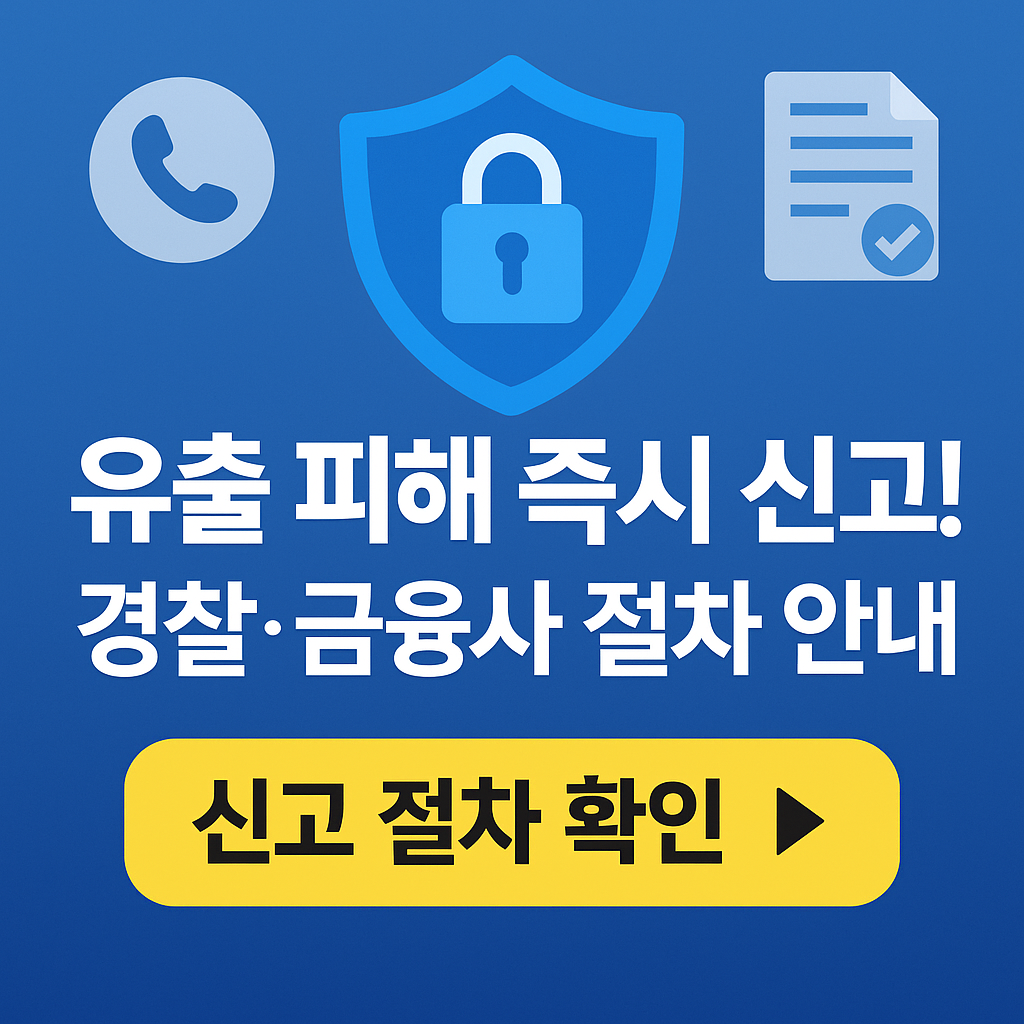 개인정보 유출 피해 시 신고 '확실한' 방법 총정리 (경찰·금융사 공식 절차 2025 최신)